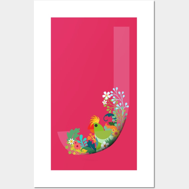 Tropical alphabet J Wall Art by Susana